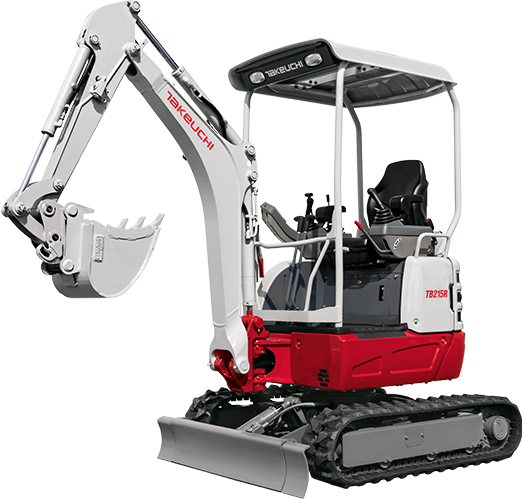 Minikoparka Takeuchi TB215R, boczny widok